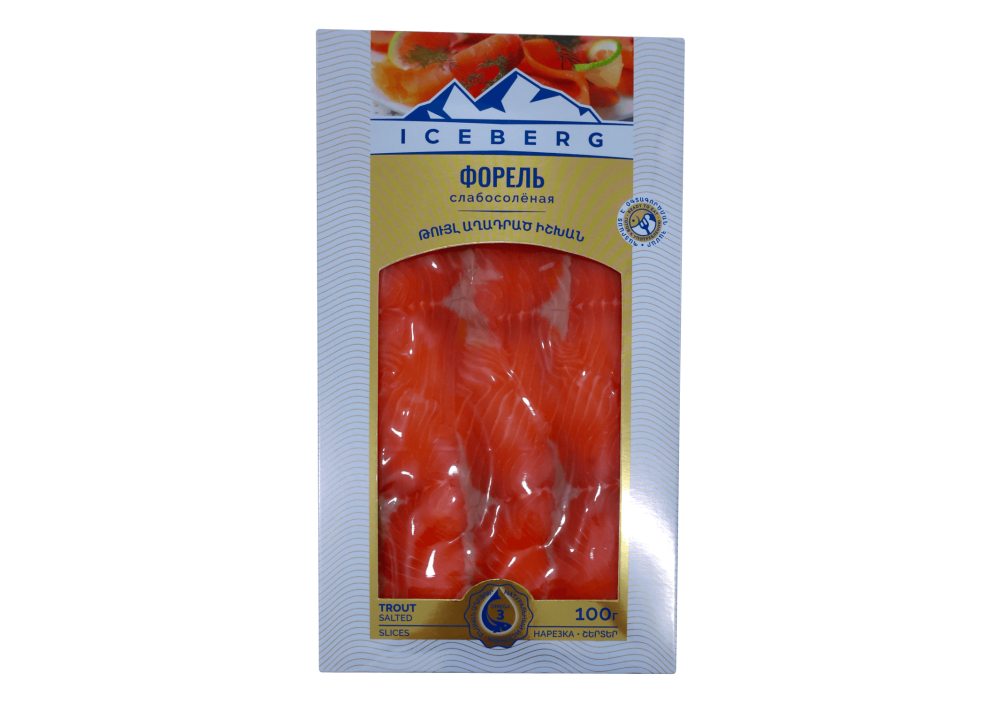 Իշխանի ֆիլե թույլ  աղադրած կտրտած 100գ